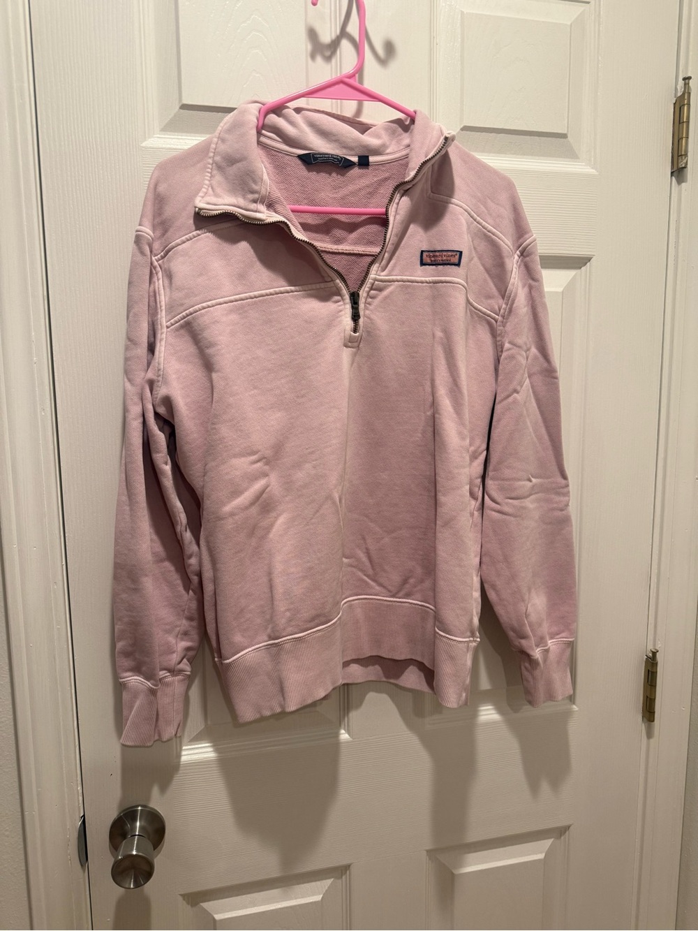 Vineyard Vines Light Pink Quarter-Zip Pullover Sweatshirt
